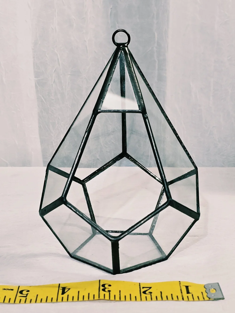 Black Geometric Glass Terrarium Planter - Unbranded